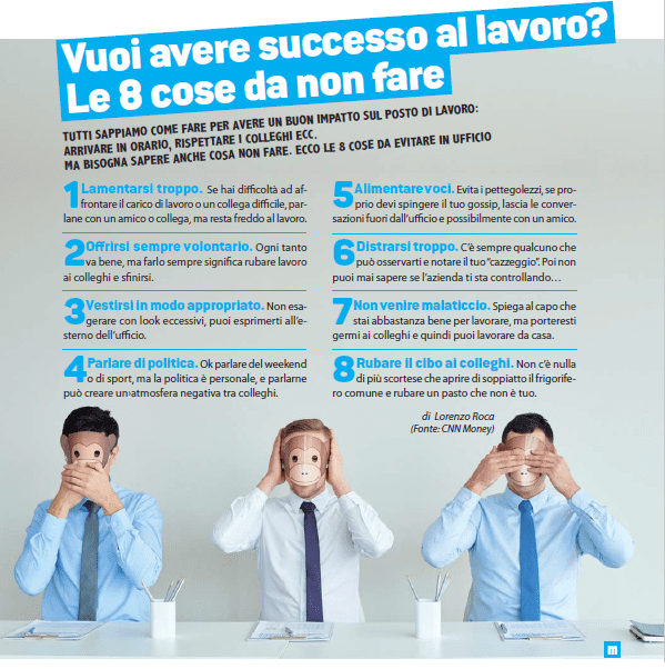 Lavoro: ecco gli 8 comportamenti da evitare in ufficio