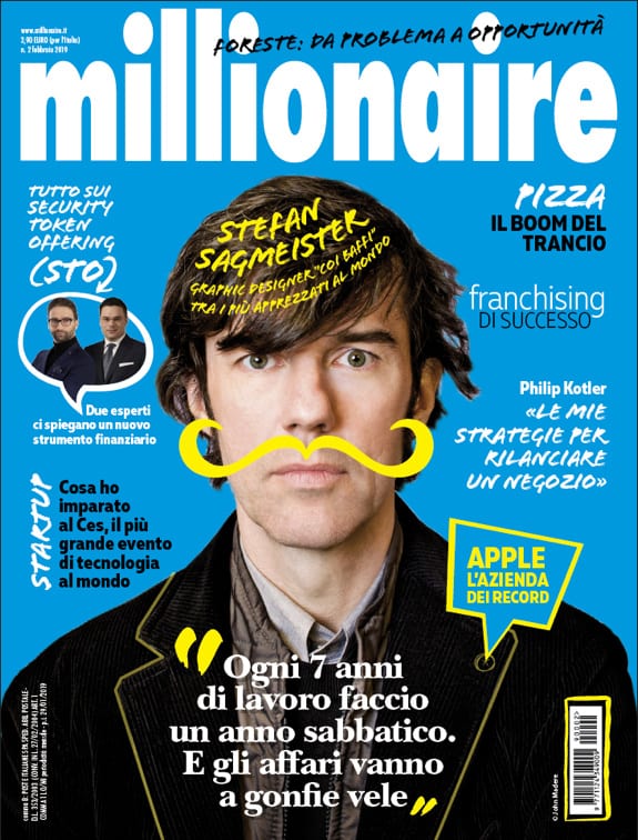 La copertina di gennaio 2019 di "millionaire" con Mauro Andriotto