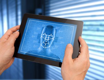 Facial recognition control on tablet display